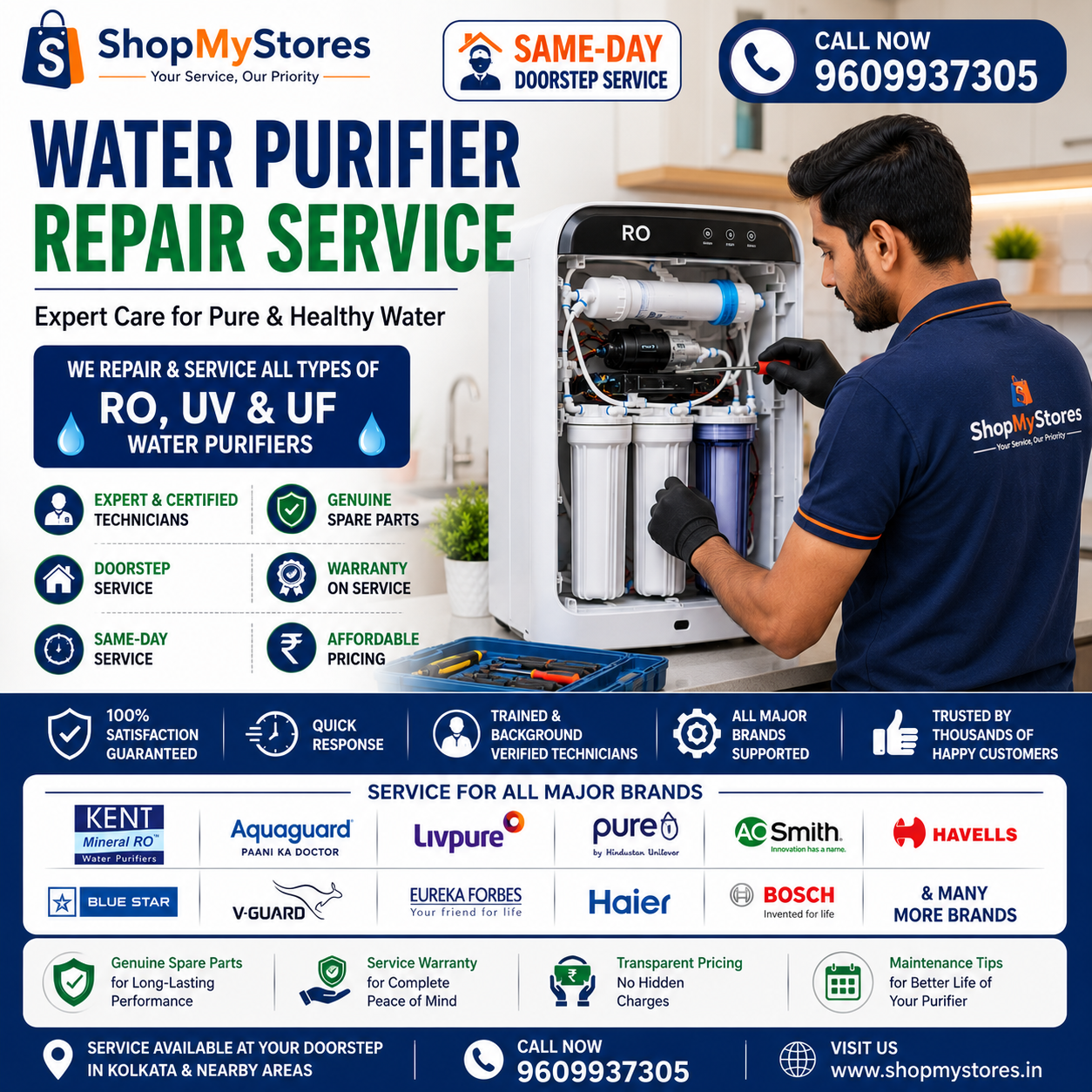 Professional Water Purifier Repair Technician Providing RO, UV & UF Water Purifier Repair Service at Home